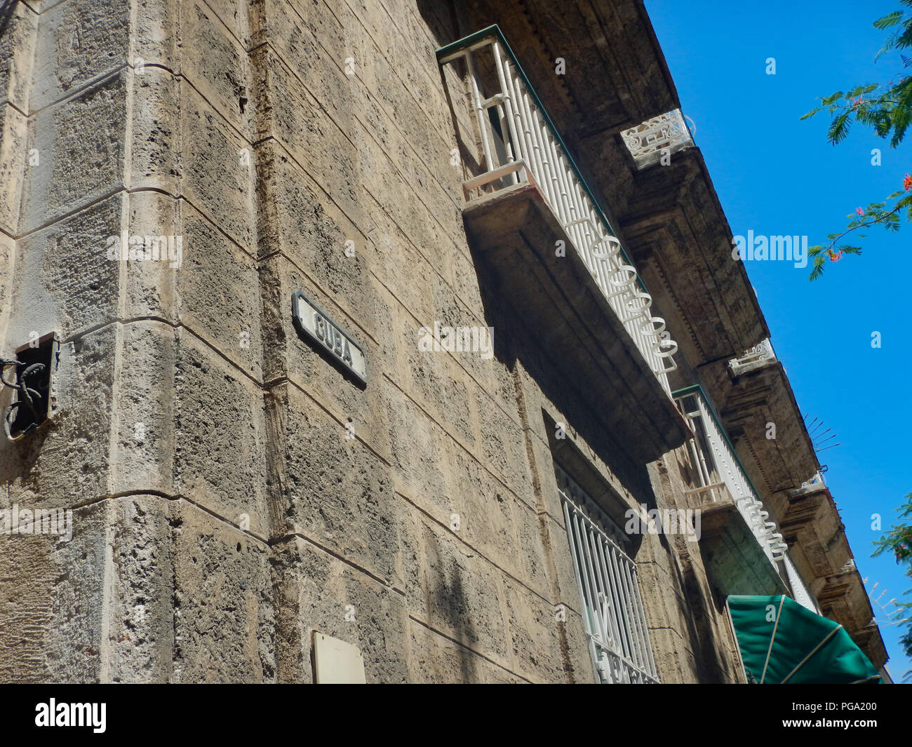 Cuba Street sign in Avana Vecchia Foto Stock