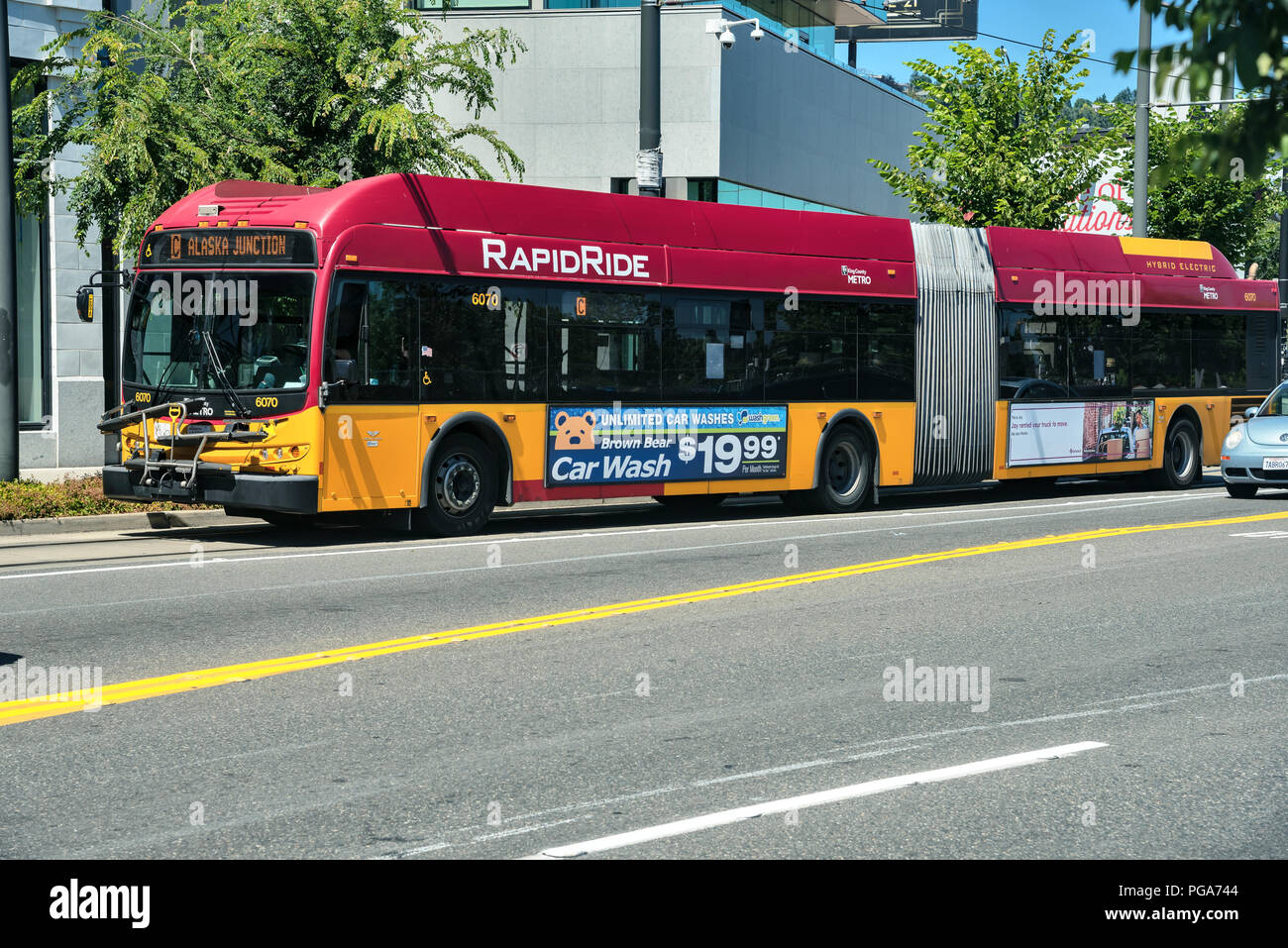 Rete RapidRide di limitata-fermata autobus, Seattle, Washington, Stati Uniti d'America Foto Stock