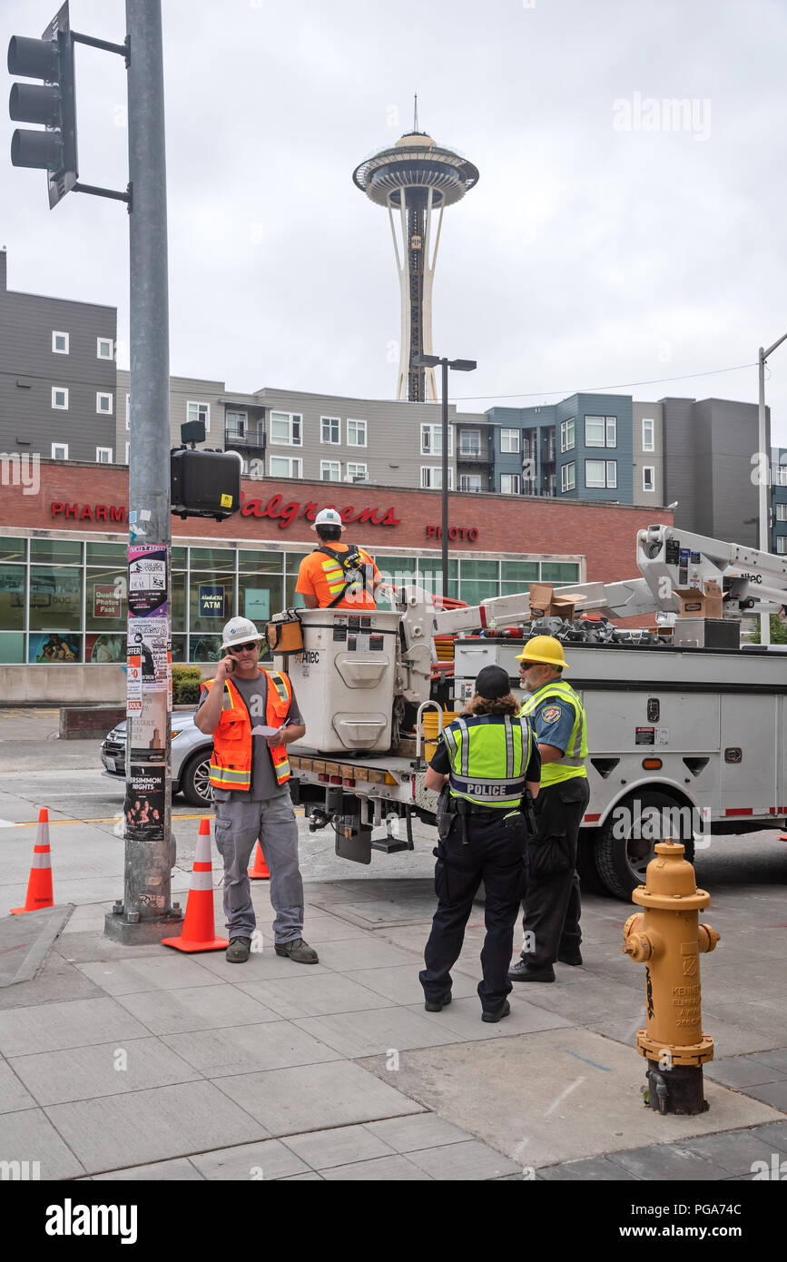 Riparazione del gruppo, Seattle, Washington, Stati Uniti d'America Foto Stock