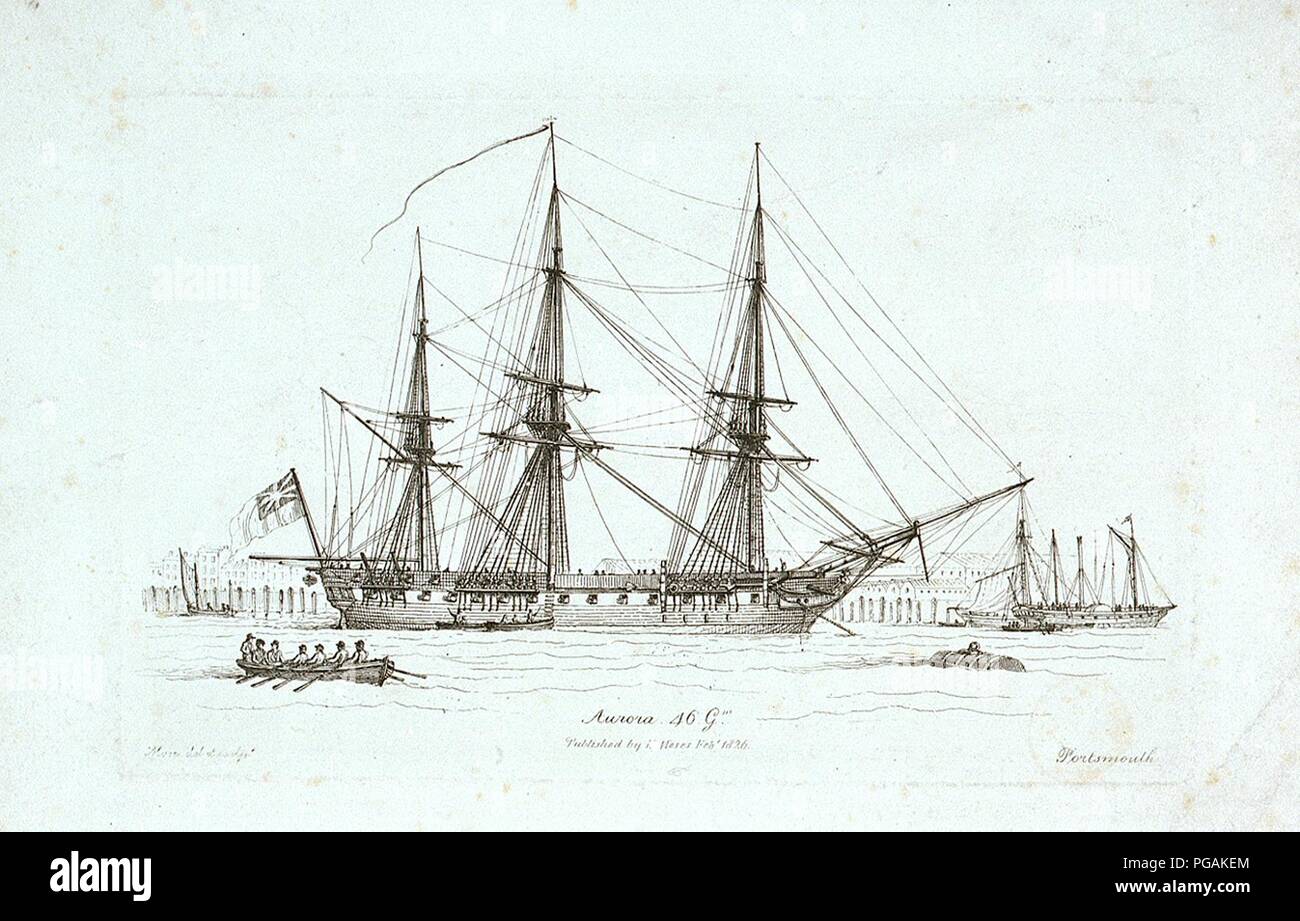 Aurora 46 cannoni Portsmouth Foto Stock Aurora 46 cannoni Portsmouth Foto Stock
