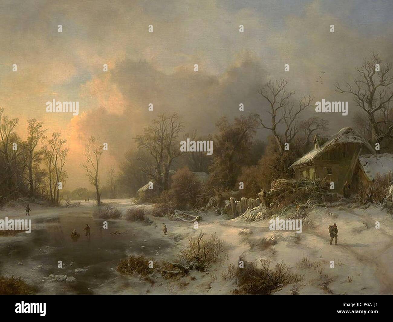 August Piepenhagen - paesaggio invernale. Foto Stock