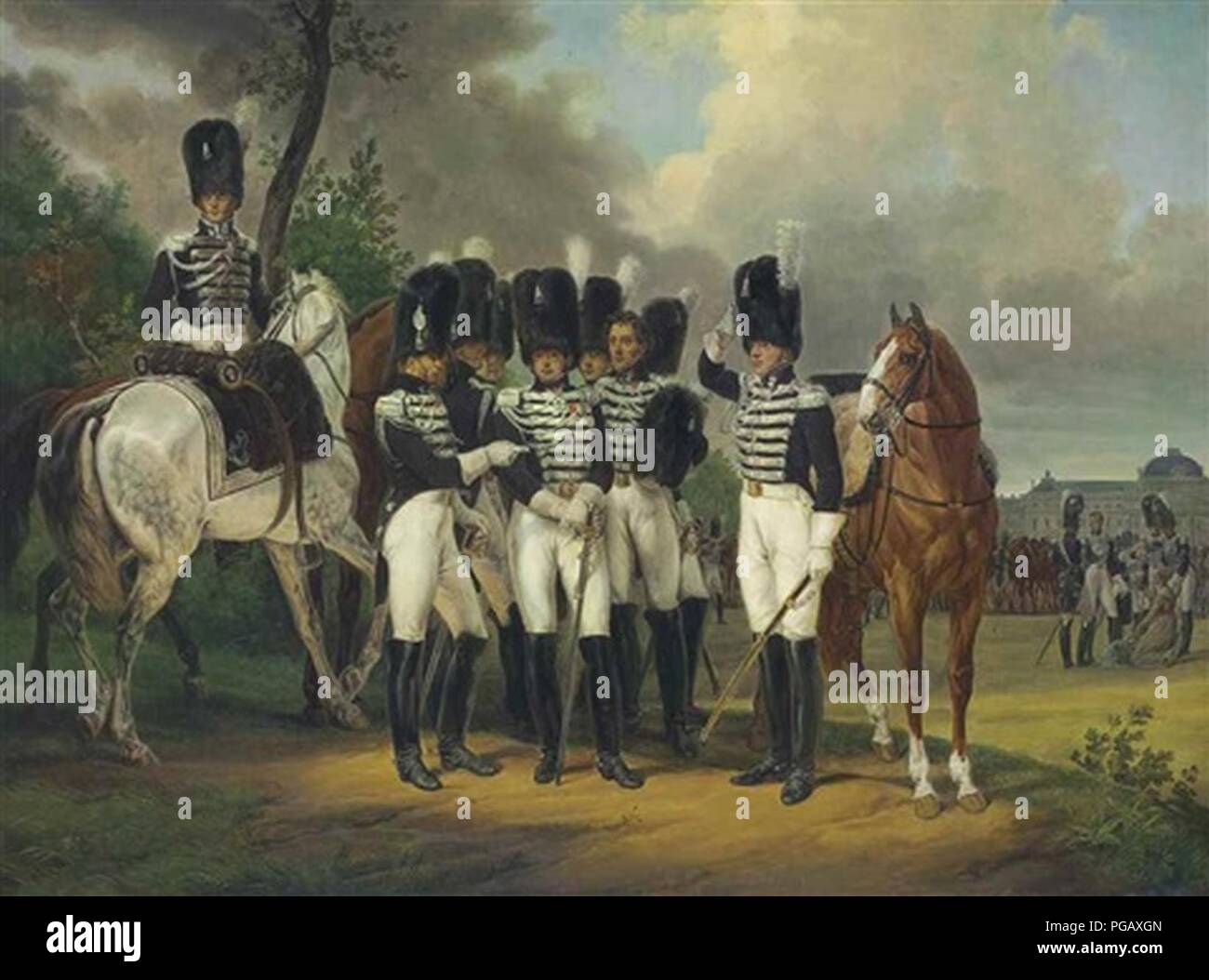 Auguste-Frédéric de Talhouët commandant le régiment des granatieri à Cheval de la Garde Royale. Foto Stock