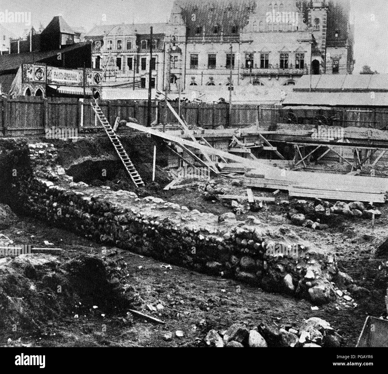 Ausgrabungen am Domshof - Bremen - 1909. Foto Stock