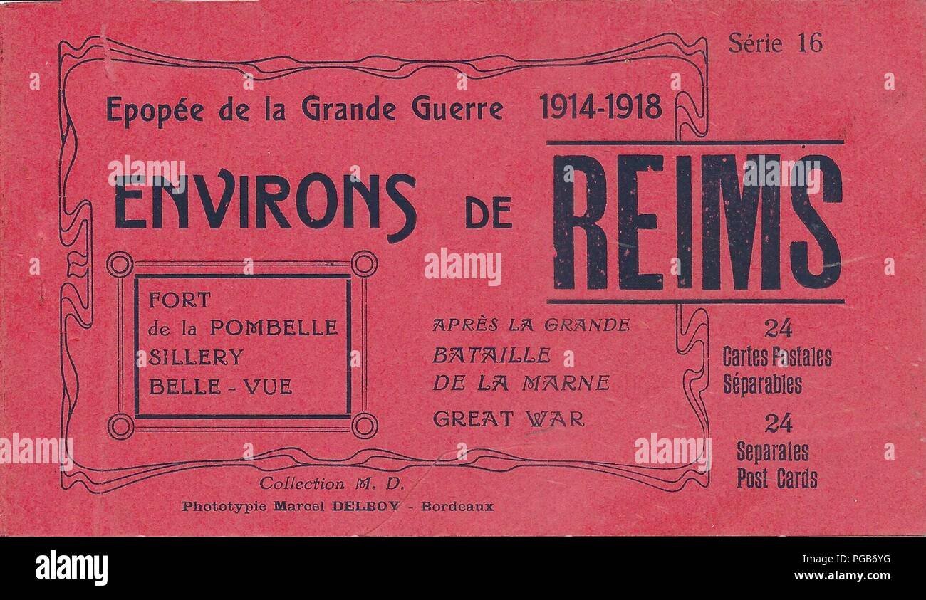 Autour de Reims-FR-51-en 1918-couverture du carnet-1. Foto Stock