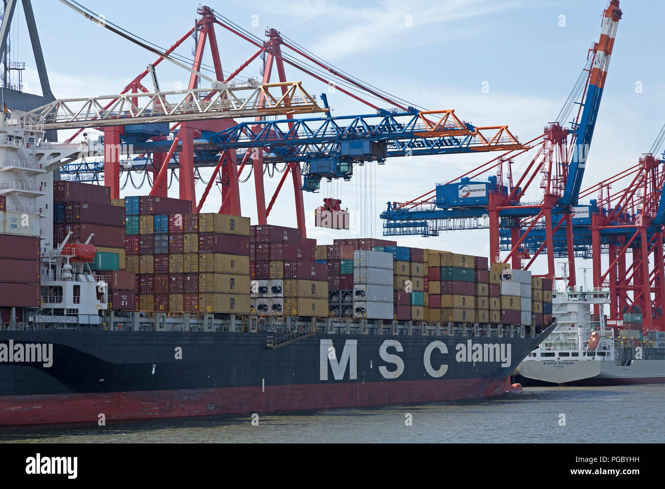 Container Terminal Eurogate, Amburgo, Germania Foto Stock