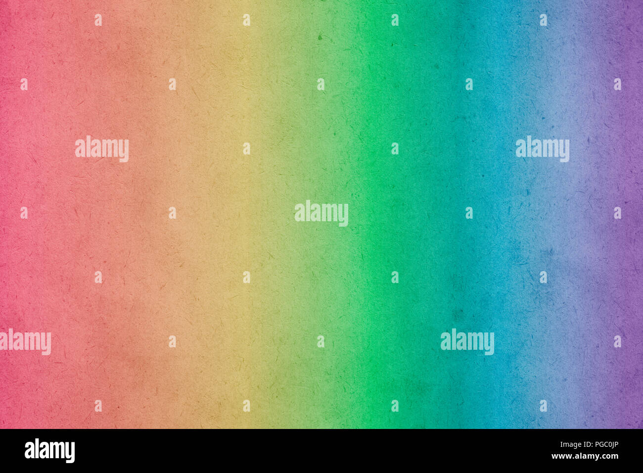 Rainbow gradiente colorati ad acquerello su vernice vecchia carta con sbavature di granella sporca astratto di texture per Foto Stock