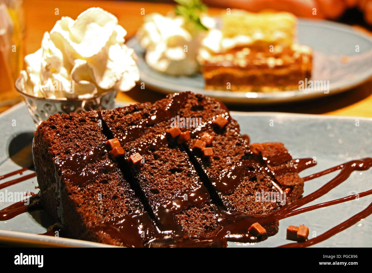 Torta al cioccolato Dessert. Foto Stock