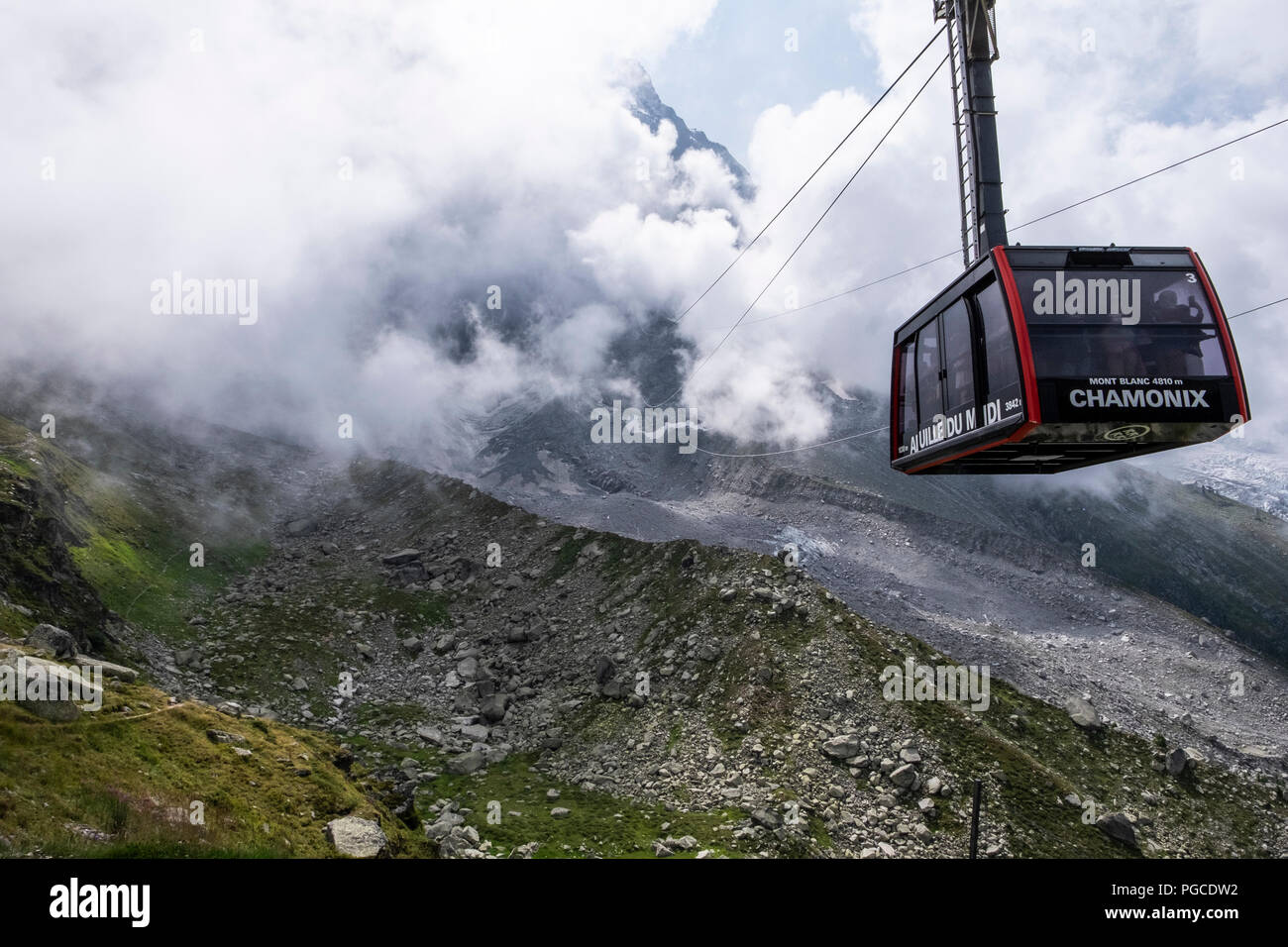 Chamonix, Francia. Il 24 agosto 2018. Arte, paesaggio immagini di Mt Blanc e le montagne circostanti, Chamonix, Francia 24/08/2018 Foto Stock