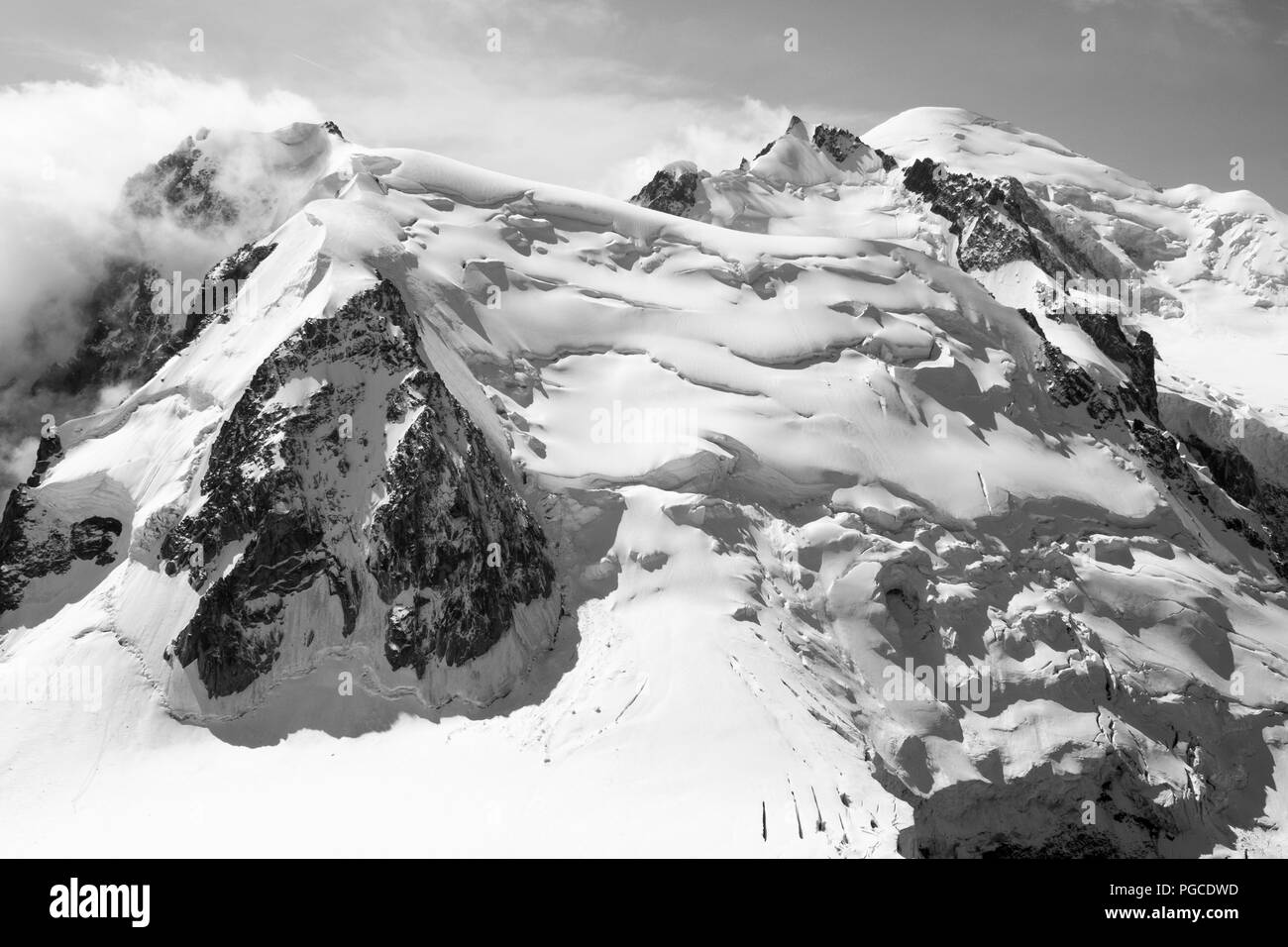 Chamonix, Francia. Il 24 agosto 2018. Arte, paesaggio immagini di Mt Blanc e le montagne circostanti, Chamonix, Francia 24/08/2018 Foto Stock