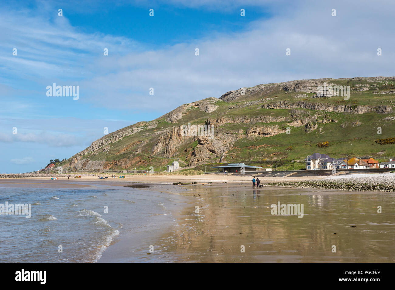 La sponda occidentale spiaggia di Llandudno sulla costa del Galles del Nord, Regno Unito. Foto Stock