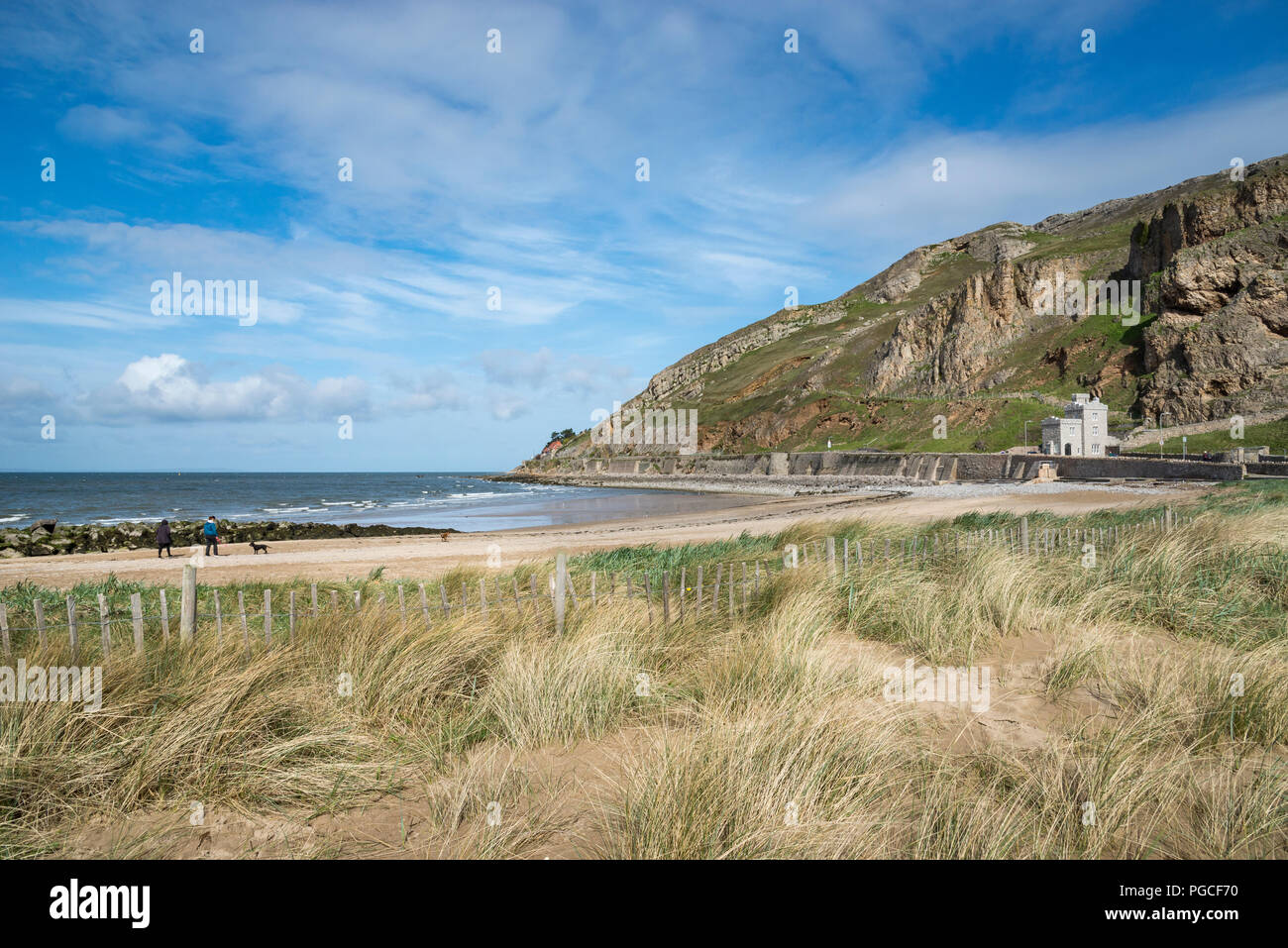 La sponda occidentale spiaggia di Llandudno sulla costa del Galles del Nord, Regno Unito. Foto Stock