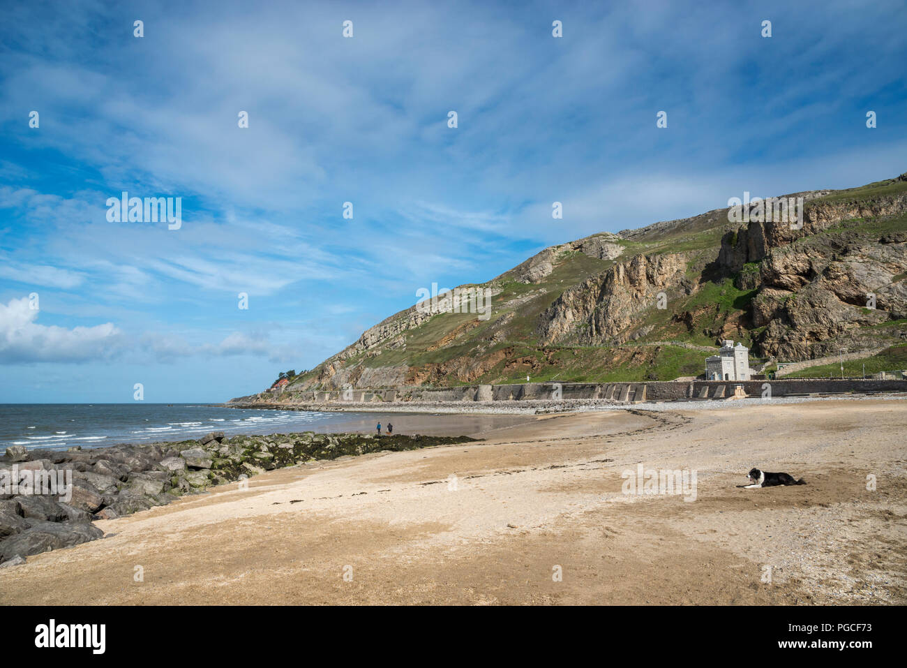 La sponda occidentale spiaggia di Llandudno sulla costa del Galles del Nord, Regno Unito. Foto Stock