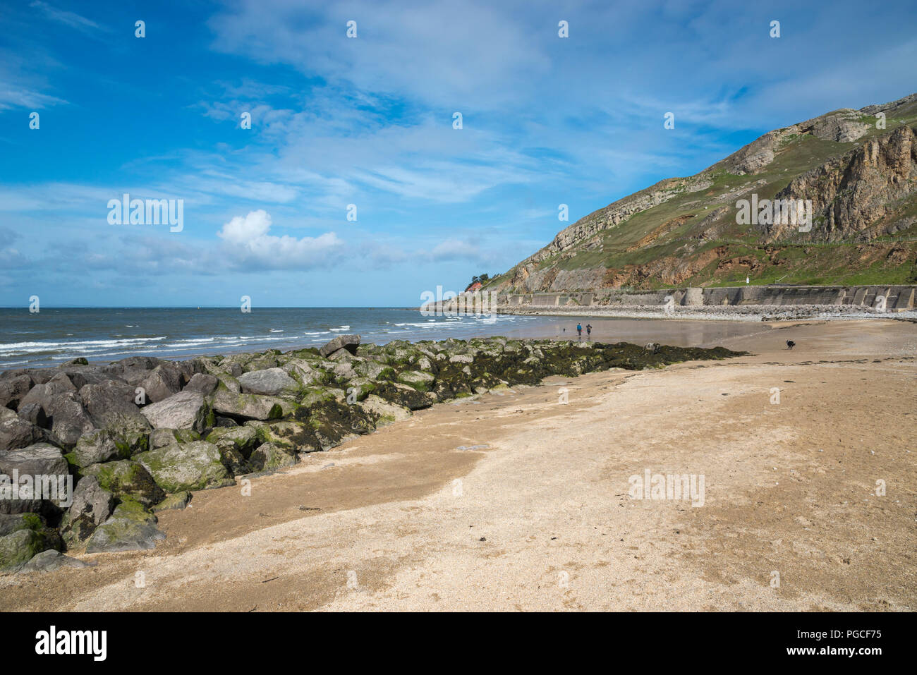 La sponda occidentale spiaggia di Llandudno sulla costa del Galles del Nord, Regno Unito. Foto Stock