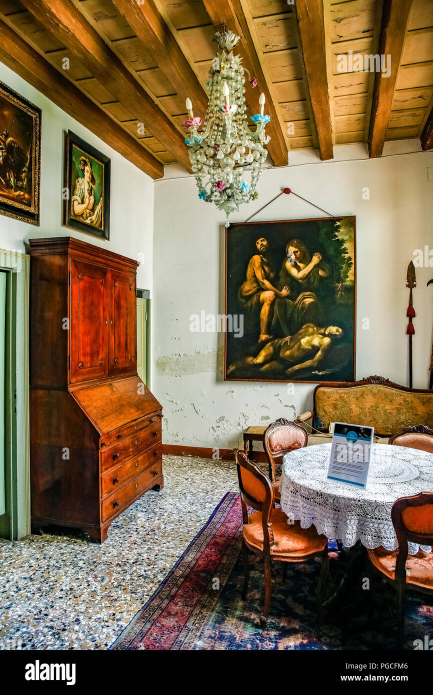 Italia Veneto Mira: Villa Barchessa Valmanara: camera Foto Stock