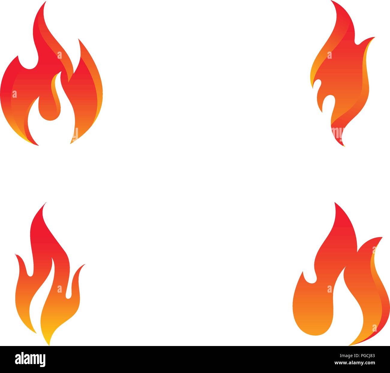 Vigili del fuoco di fiamma illustrazione vettoriale del modello di progettazione Illustrazione Vettoriale