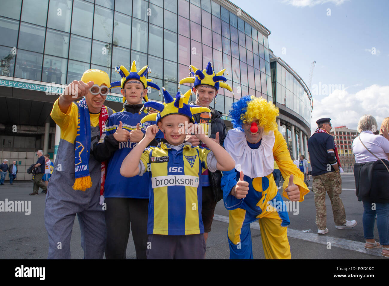 Lo stadio di Wembley, Londra, Regno Unito. Sabato 25 Agosto 2018 - Il 117stadiazione della Ladbrokes Challenge Cup Rugby League finale allo stadio di Wembley tra Warrington Lupi (Filo) e catalano draghi. Entrambe le squadre giocano in Super League Credito: John Hopkins/Alamy Live News Foto Stock