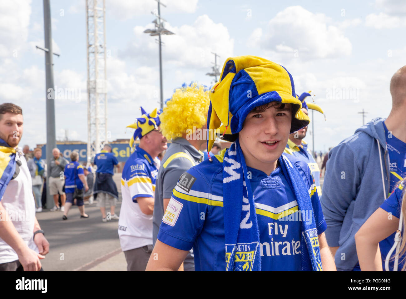 Lo stadio di Wembley, Londra, Regno Unito. Sabato 25 Agosto 2018 - Il 117stadiazione della Ladbrokes Challenge Cup Rugby League finale allo stadio di Wembley tra Warrington Lupi (Filo) e catalano draghi. Entrambe le squadre giocano in Super League Credito: John Hopkins/Alamy Live News Foto Stock