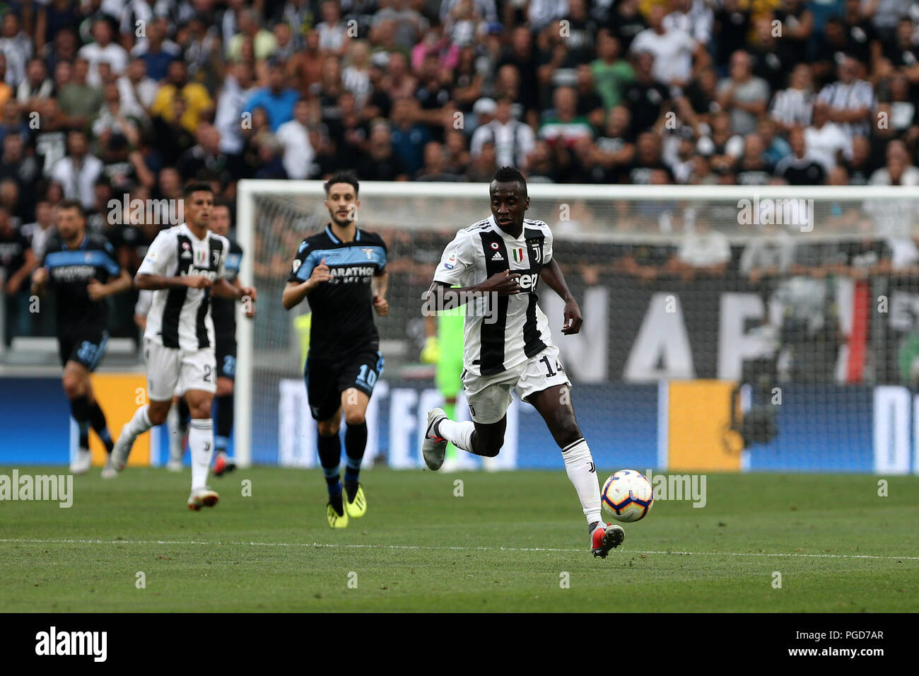 Torino, Italia. Il 25 agosto, 2018. Blaise Matuidi della Juventus FC in azione durante la serie di una partita di calcio tra Juventus e SS Lazio. Credito: Marco Canoniero / Alamy Live News Credito: Marco Canoniero/Alamy Live News Foto Stock