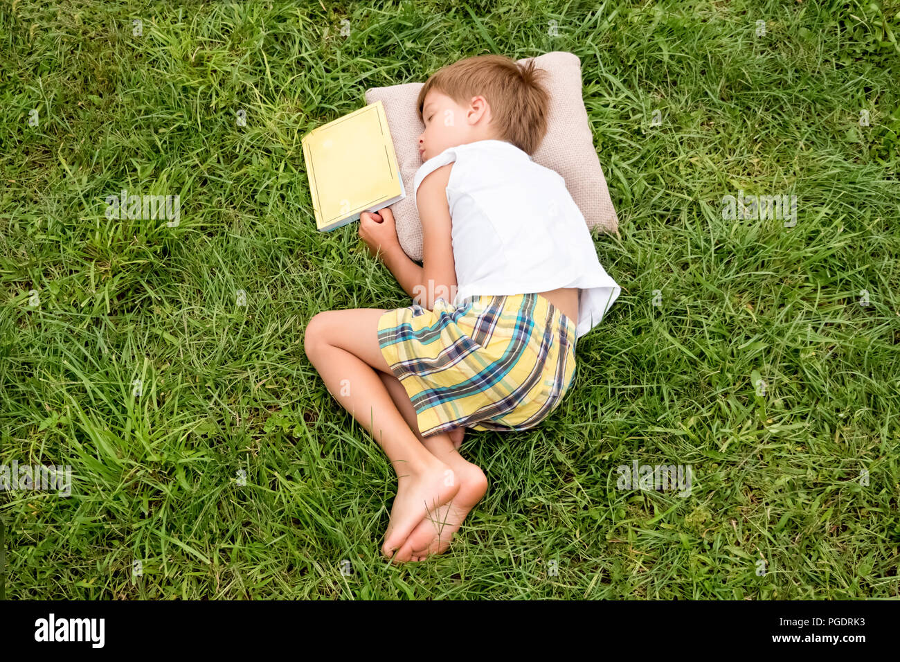 Orario estivo con il libro. Concetto di lettura. Foto Stock