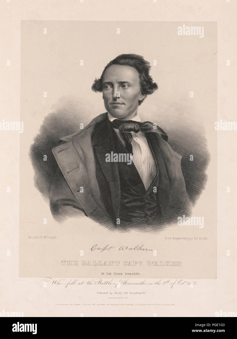 La gallant Capt. Il camminatore del Texas Rangers caduti nella battaglia di Huamantla, il 9 Octer. 1847 Foto Stock