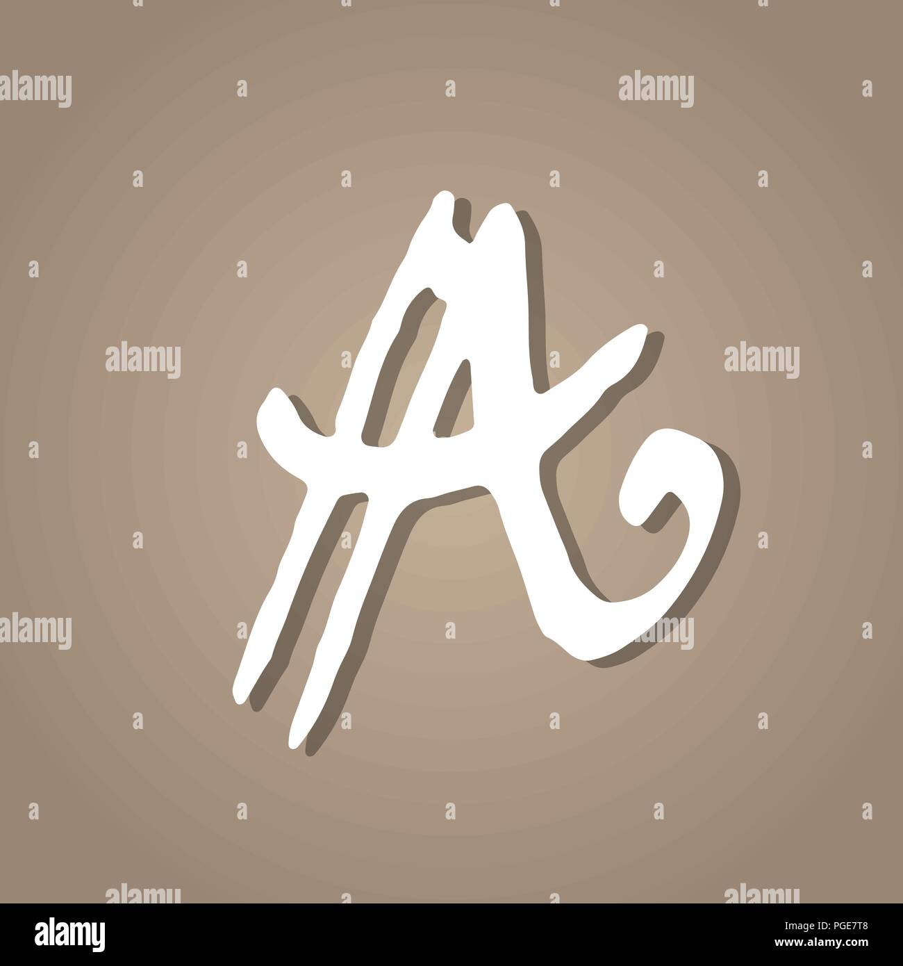 Lettera A. Vintage grunge font. Lo stile gotico lettera. Illustrazione Vettoriale. Illustrazione Vettoriale