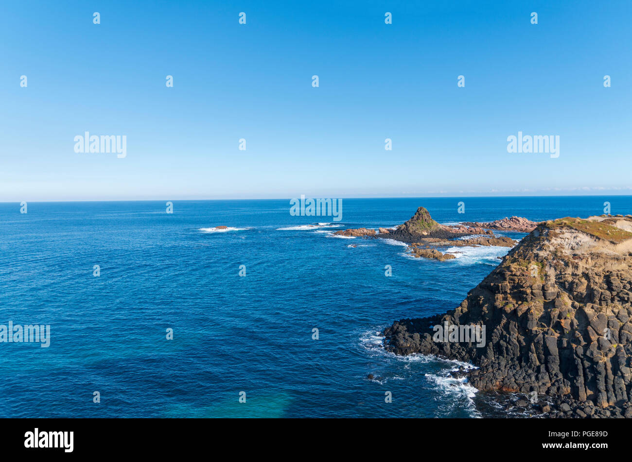 Phillip Island a piramide Rock Victoria Australia bellissima linea costiera Foto Stock