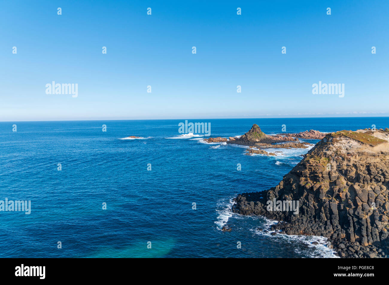 Phillip Island a piramide Rock Victoria Australia bellissima linea costiera Foto Stock