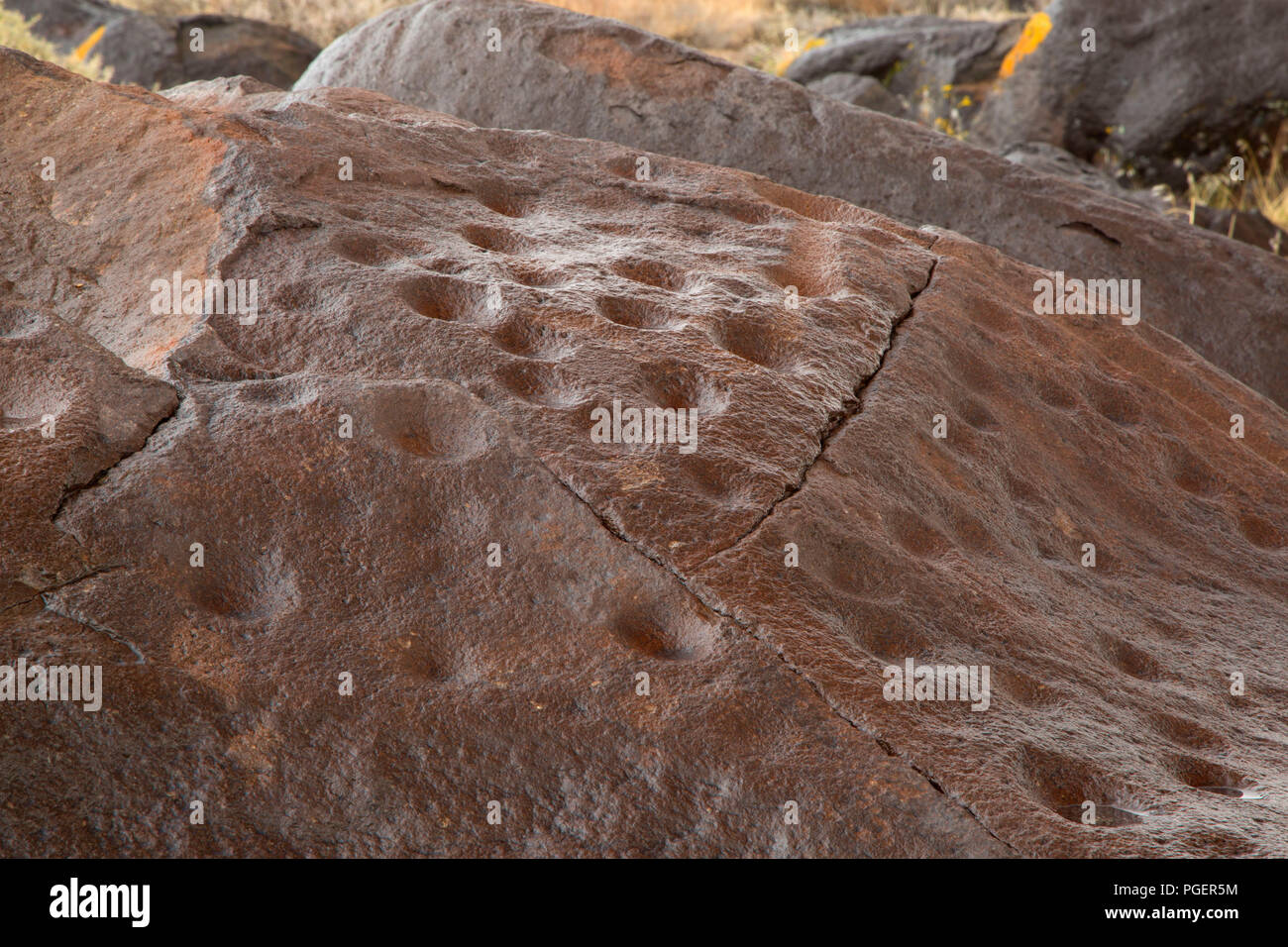 Petroglifi Grimes Point/Grotta Nascosta sito archeologico, Carson City District Bureau of Land Management, Nevada Foto Stock