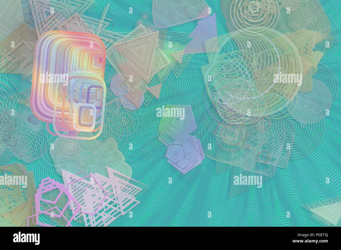 Geometrica astratta sfondo miscelati con forme disordinato design. Foto Stock