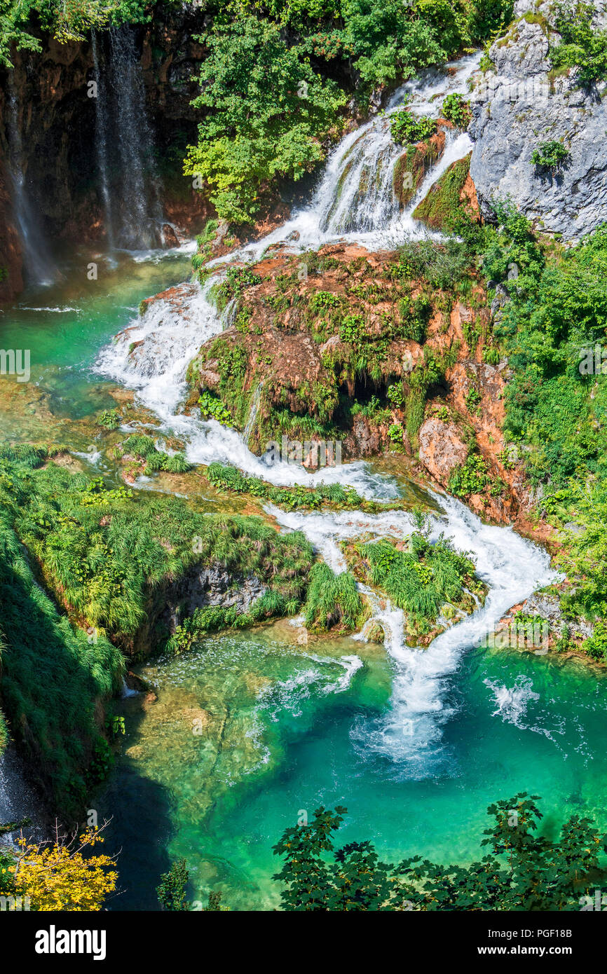 Il Parco Nazionale dei Laghi di Plitvice (Croazia) Foto Stock