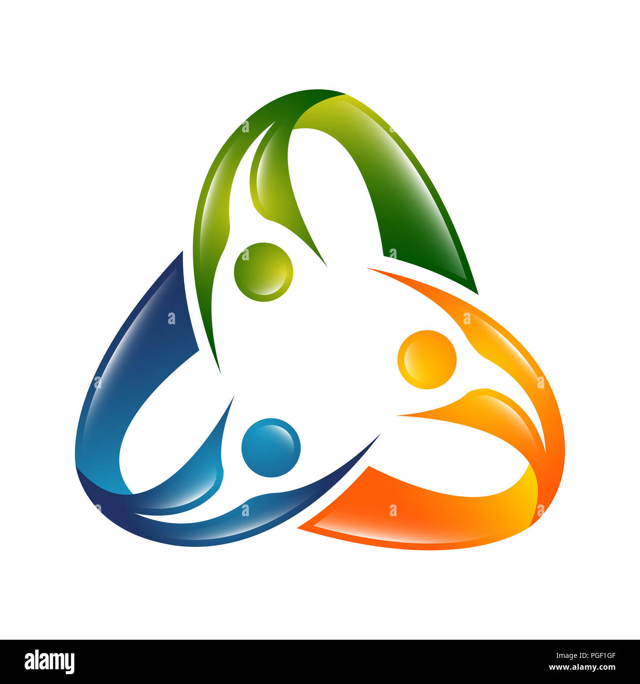 3d astratti Persone icone e simboli. La tecnologia persone logo icona Foto Stock