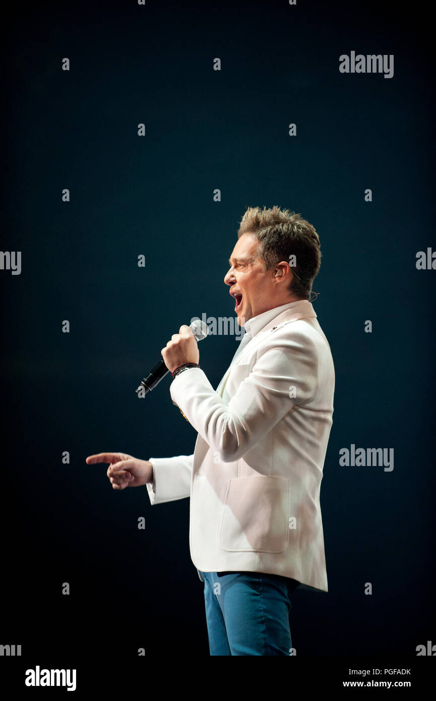 Cantante fiamminga Christoff in concerto al Schlagerfestival in Hasselt (Belgio, 31/03/2013) Foto Stock