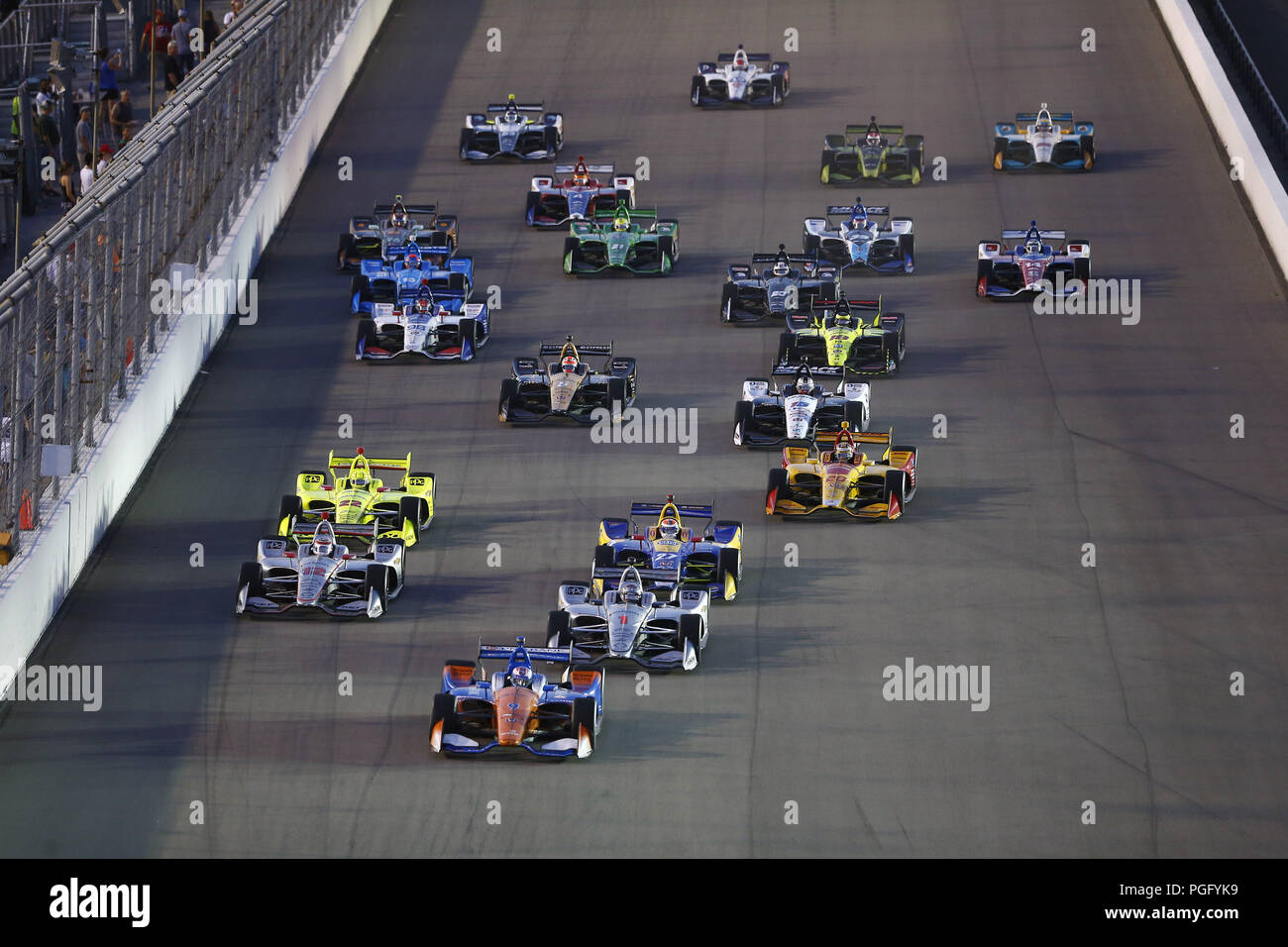 Madison, Illinois, gli Stati Uniti. 25 Ago, 2018. Il Verizon IndyCar team scenderà in pista per la Bommarito Automotive Group 500 al gateway Motorsports Park di Madison, Illinois. Credito: Justin R. Noe Asp Inc/ASP/ZUMA filo/Alamy Live News Foto Stock