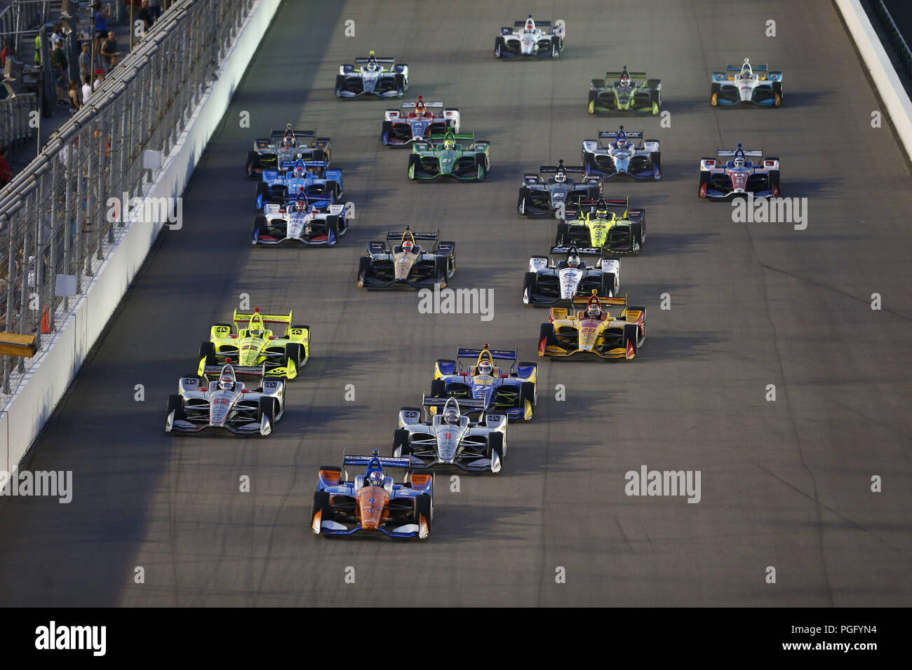 Madison, Illinois, gli Stati Uniti. 25 Ago, 2018. Il Verizon IndyCar team scenderà in pista per la Bommarito Automotive Group 500 al gateway Motorsports Park di Madison, Illinois. Credito: Justin R. Noe Asp Inc/ASP/ZUMA filo/Alamy Live News Foto Stock