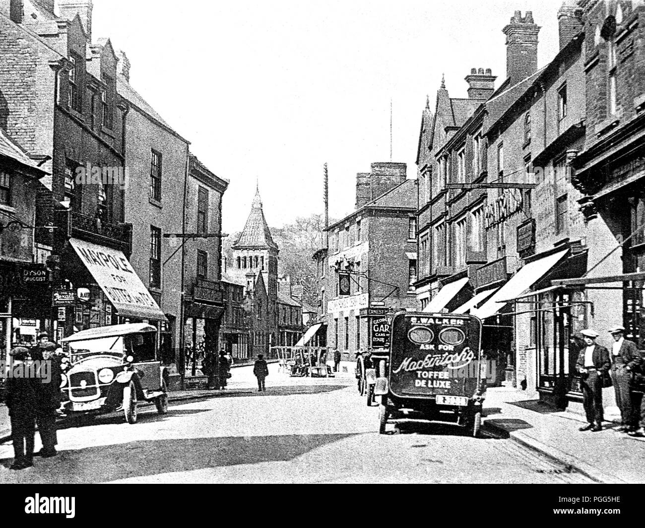 High Street, Alfreton, agli inizi del novecento Foto Stock