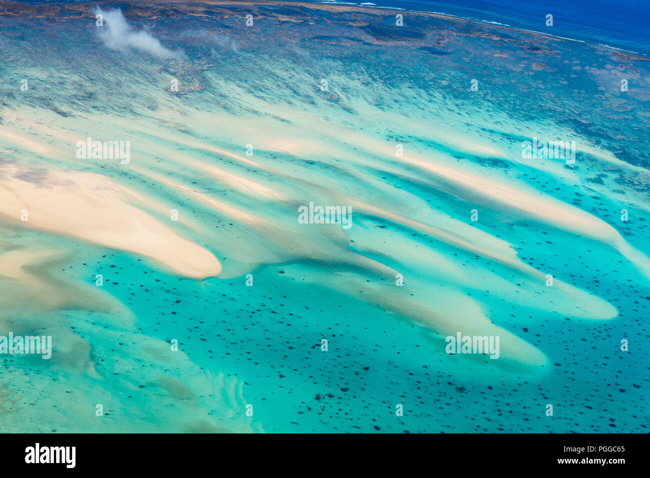 Bellissima vista del arcipelago Quirimbas in Mozambico dal di sopra Foto Stock