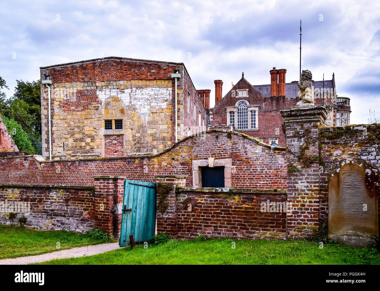 Da un maniero normanno e Burton Agnese Hall. Foto Stock