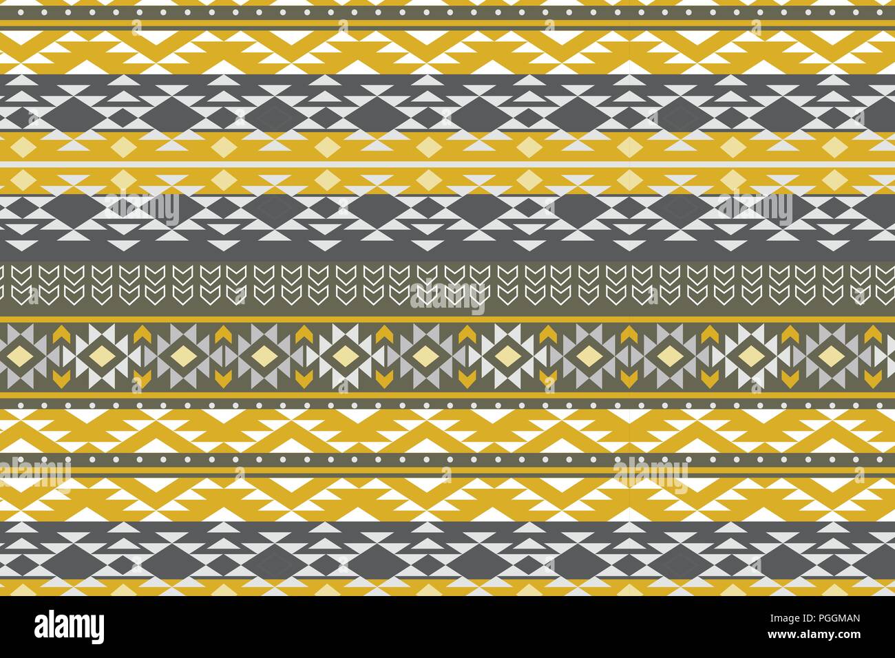Vintage Navajo Tribal seamless pattern, disegnata a mano Illustrazione Vettoriale