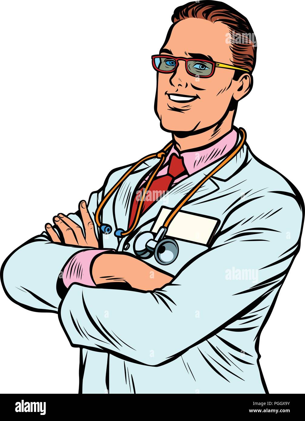 Medico di fiducia. Professione medica Illustrazione Vettoriale