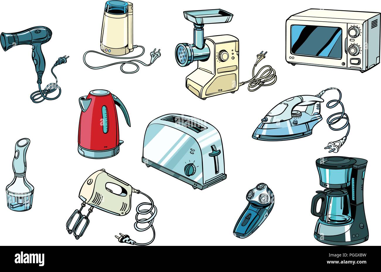 Alimentazione di utensili per la cucina e per la casa Illustrazione Vettoriale