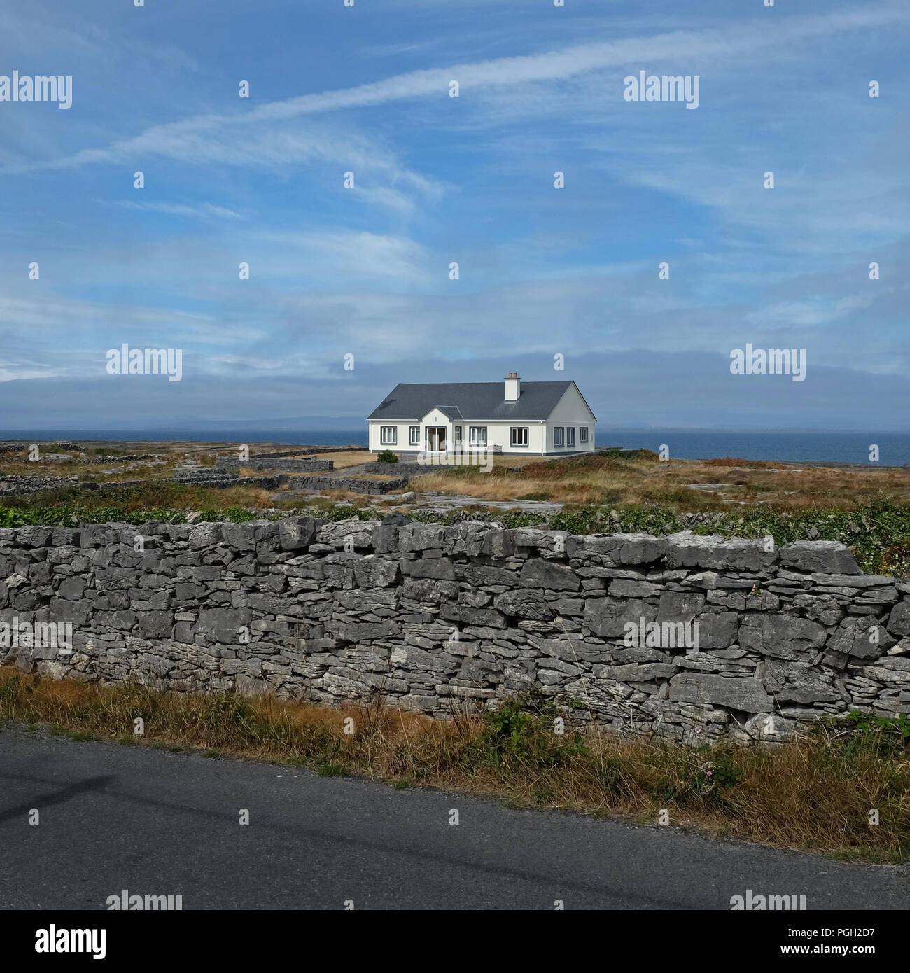 Bungalow Su Inishmore, Isole Aran, County Galway Foto Stock