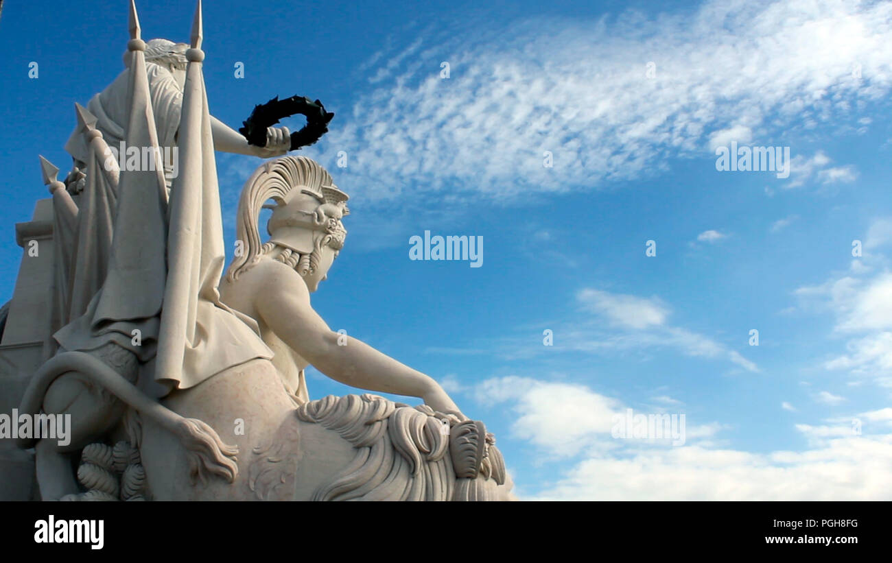 Scultura di Celestin Anatole Calmels: Gloria Valor gratificante e Genius Foto Stock