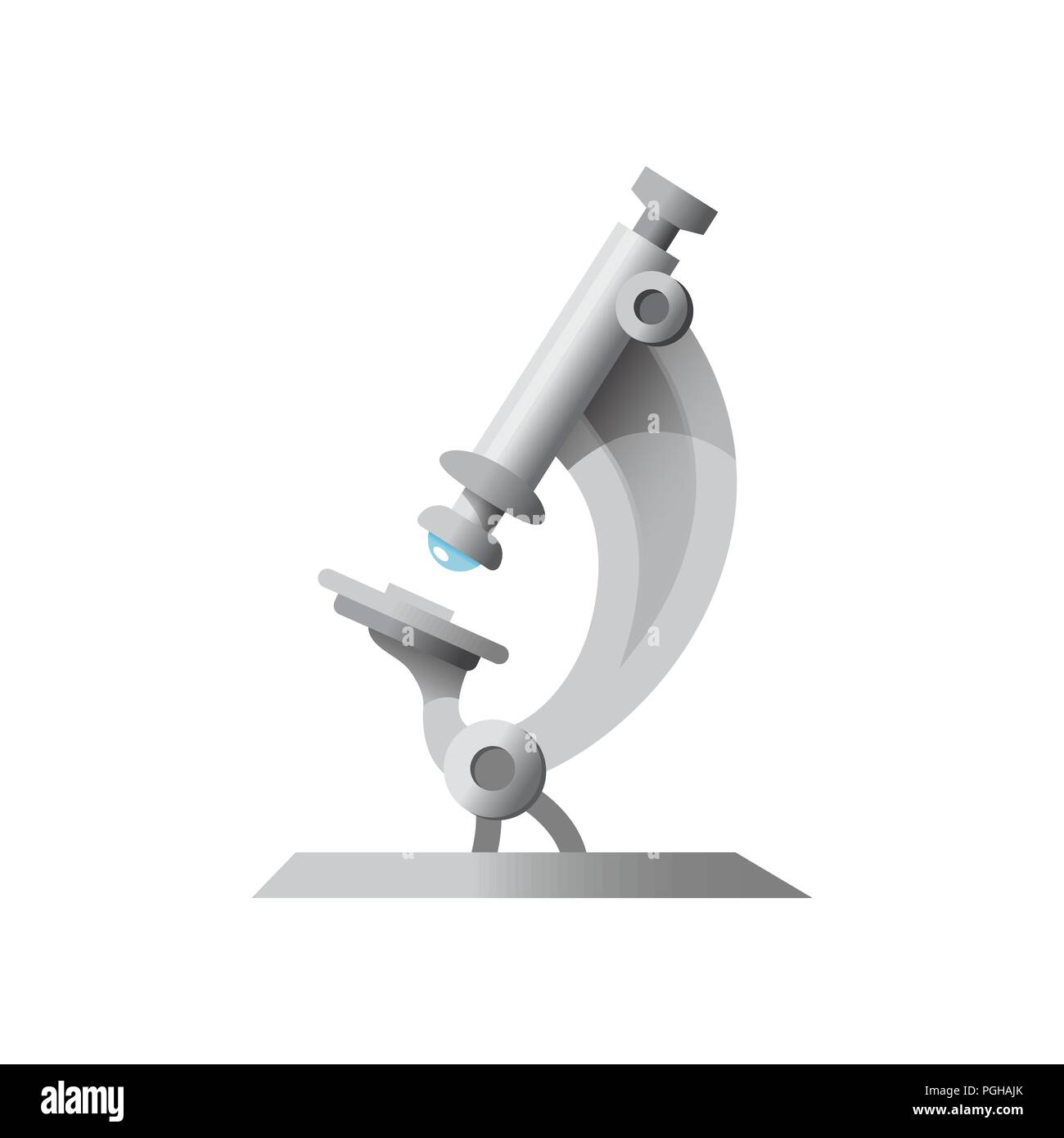 Icona del microscopio, forniture scolastiche. Icona di microscopio Illustrazione Vettoriale