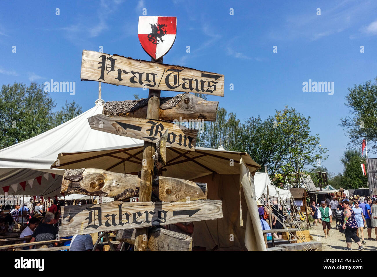 Furth im Wald, Cave Gladium, festival medievale, Baviera, Germania Foto Stock