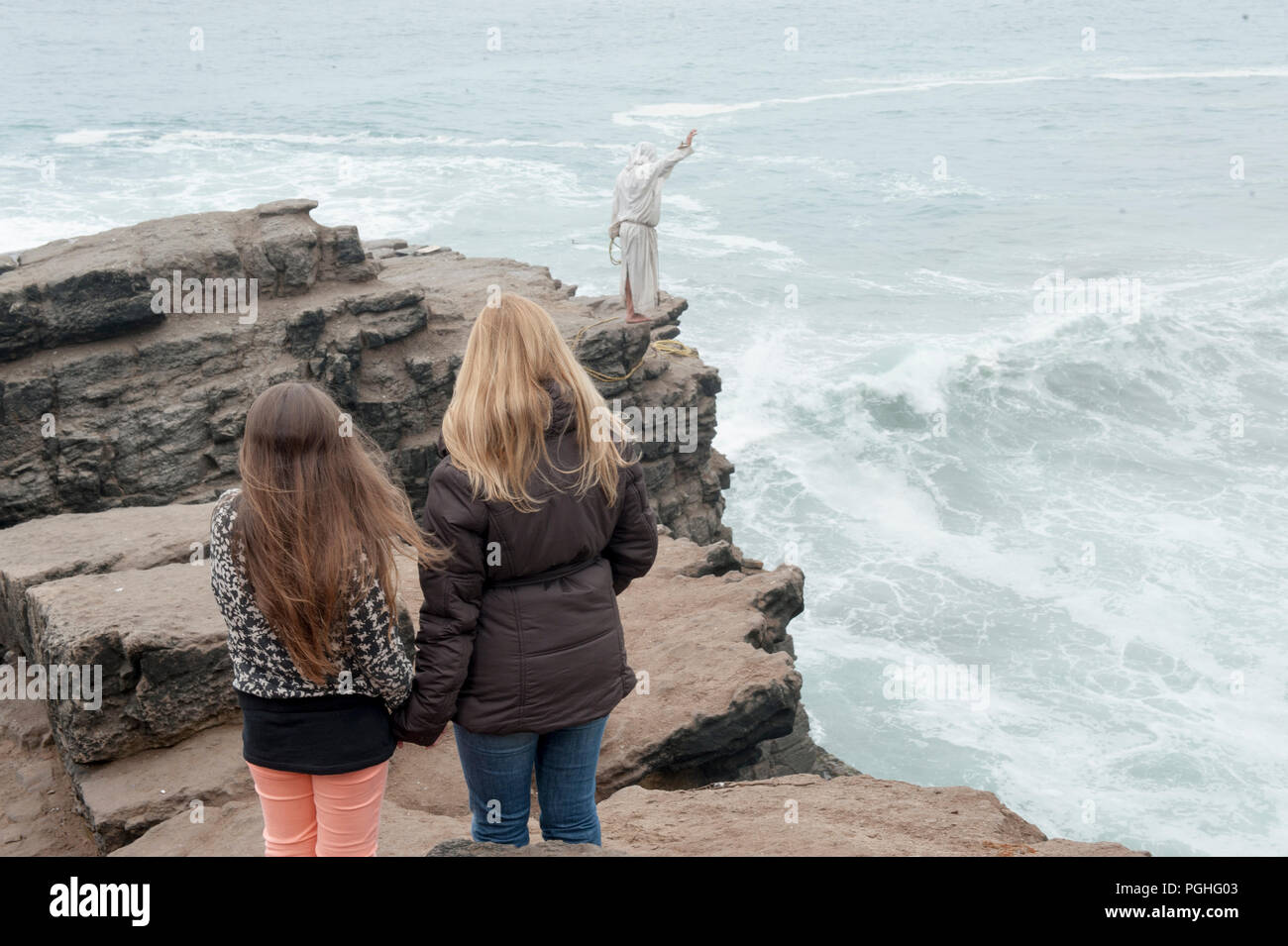 Il frate del salto cliff, un bel punto di riferimento con un interessante storia. Foto Stock