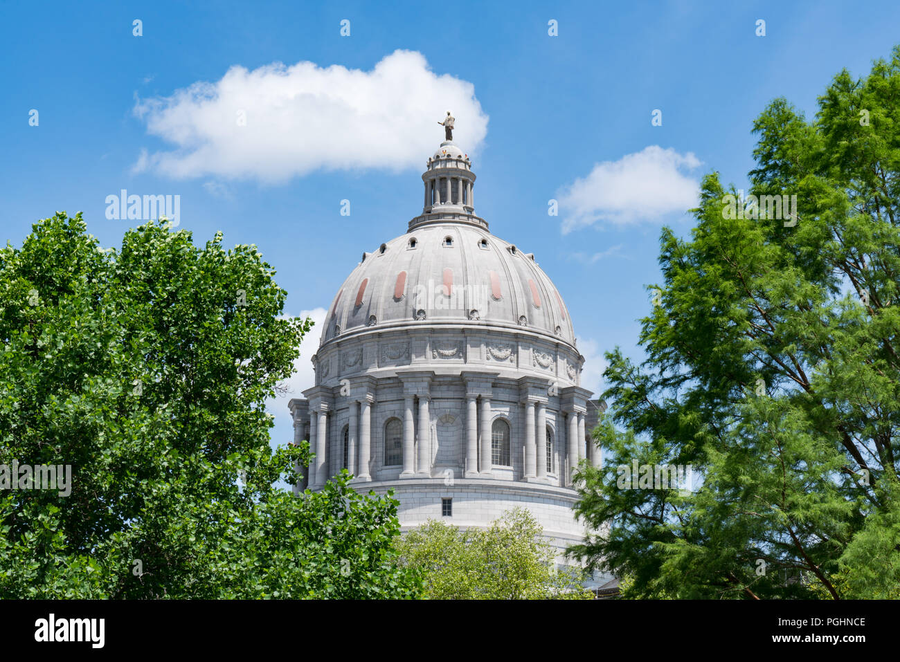 Cupola del Missouri Capitale dello Stato edificio nella città di Jefferson, Missouri Foto Stock