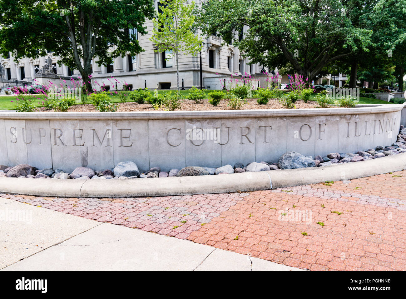 Segno esterno della Corte suprema di Illinois Foto Stock