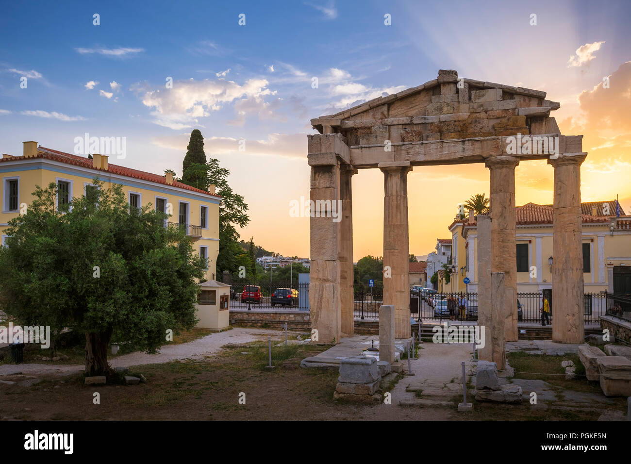 Athens, Grecia - 05 Giugno 2018: resti romani di Agora nella città vecchia di Atene, Grecia. Foto Stock