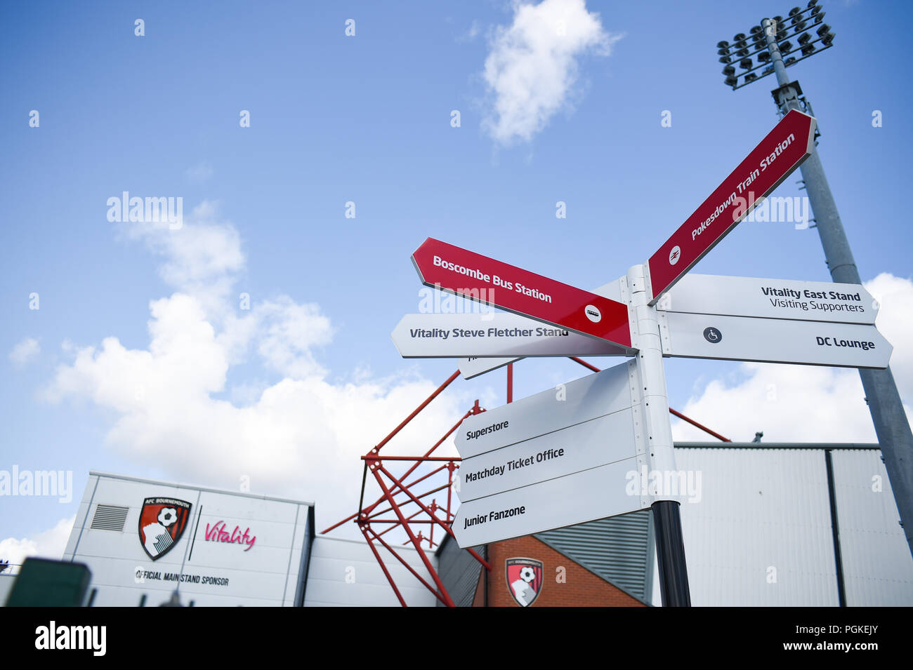 La vitalità Stadium , precedentemente noto come Dean Court nel Kings Park home di AFC Bournemouth , 25 Agosto 2018 Foto Stock