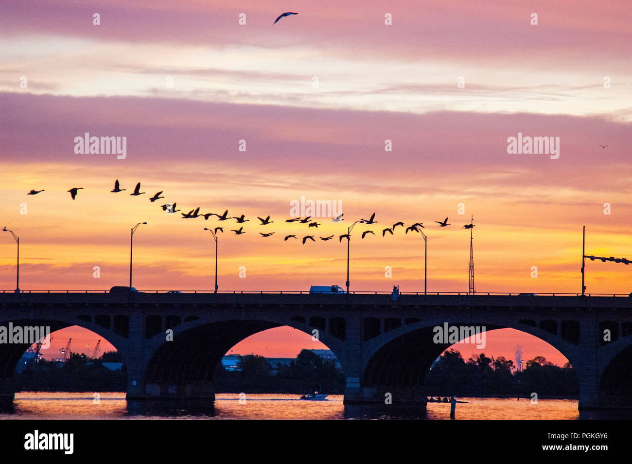 L'Hanover Street Bridge a Baltimora, Maryland. Foto Stock